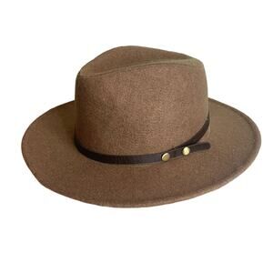 Angela & William Womens Wool Wide Brim Rancher Fedora Hat Size L xl